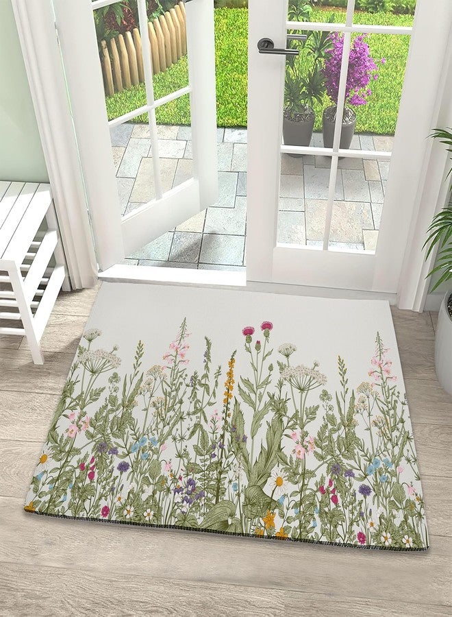 IGPPDO Door Mat, Flower Herbs Front Door Mat 17''x30'', Wild Plant Doormats Indoor Entrance, Welcome Entry Mat,Outdoor Welcome Mat,Low-Profile Floor Rugs for Entry Patio - Image 1