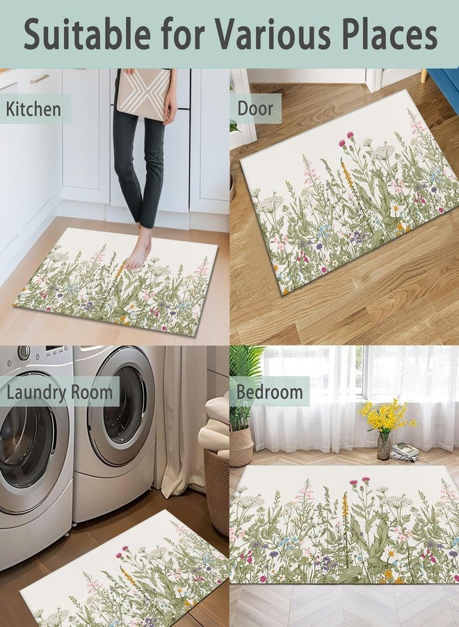 IGPPDO Door Mat, Flower Herbs Front Door Mat 17''x30'', Wild Plant Doormats Indoor Entrance, Welcome Entry Mat,Outdoor Welcome Mat,Low-Profile Floor Rugs for Entry Patio - Image 3