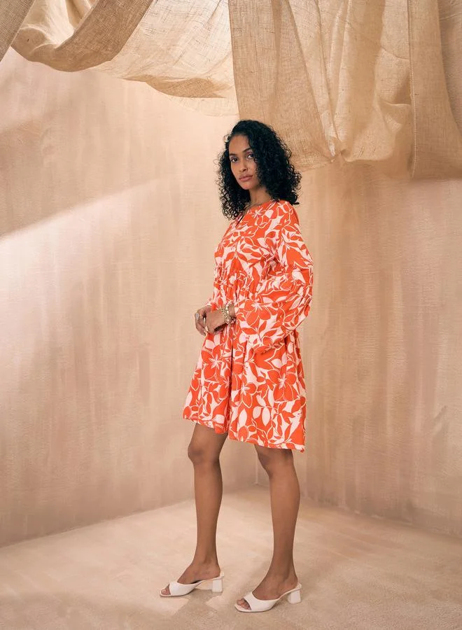 SASSAFRAS Floral Print Dress