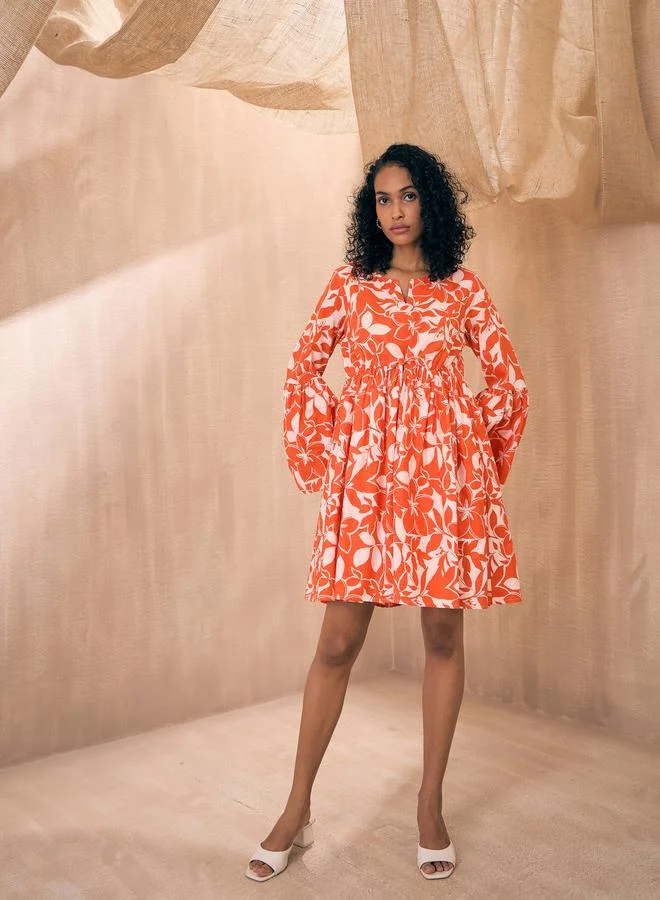 SASSAFRAS Floral Print Dress