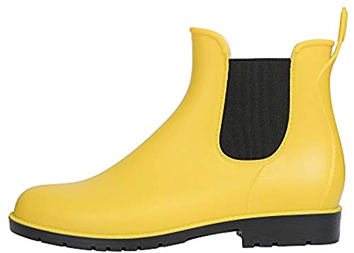 Asgard Women's Ankle Rain Boots Waterproof Chelsea Boots, Yellow 37 (Size 7) - Image 2