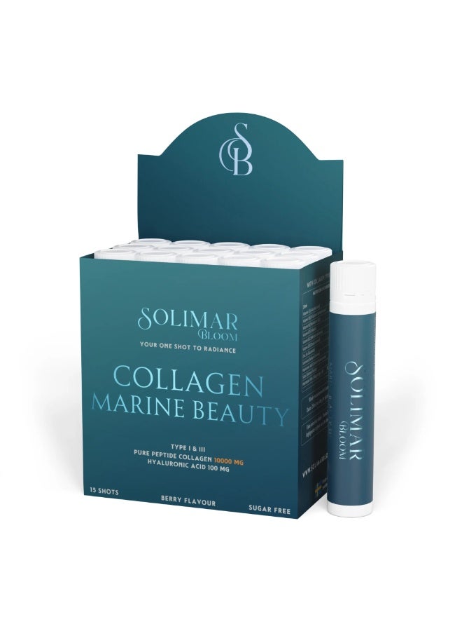 Solimar Bloom حقن الجمال البحرية كولاجين سوليمار بلوم – 15 جرعة فردية لبشرة متألقة وصحة الشعر والأظافر - Image 2