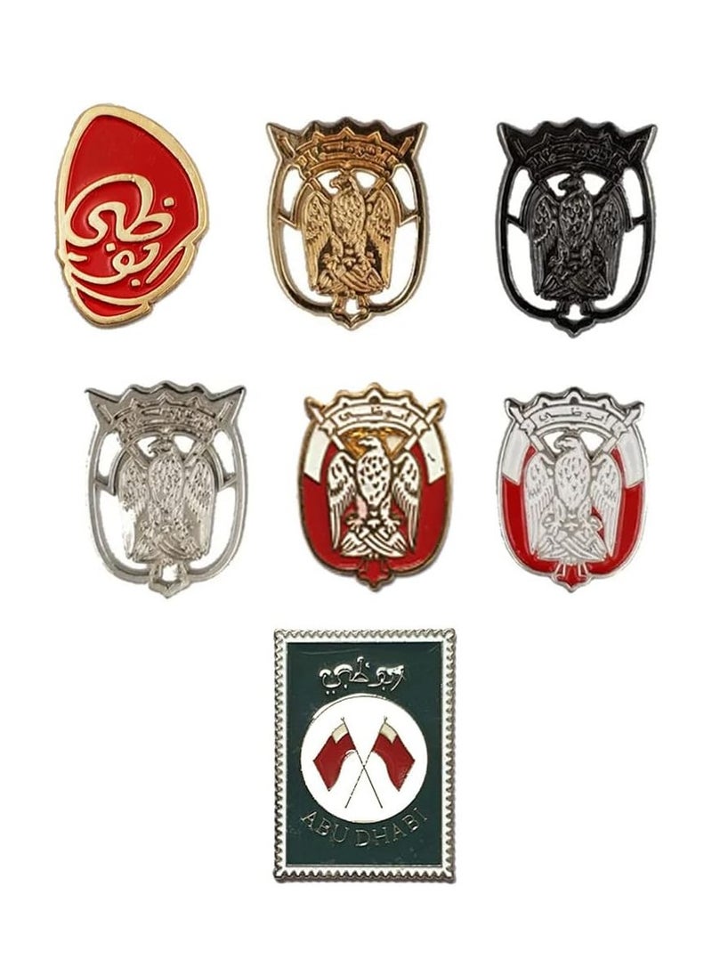 Fighter Gifts Abu Dhabi 2D Sticker Badge UAE Abu Dhabi 7 Pcs Mix Logo Design Sticker Badge Metal 3cm  - Image 1