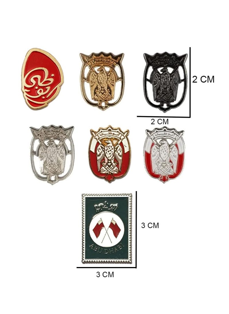 Fighter Gifts Abu Dhabi 2D Sticker Badge UAE Abu Dhabi 7 Pcs Mix Logo Design Sticker Badge Metal 3cm  - Image 2
