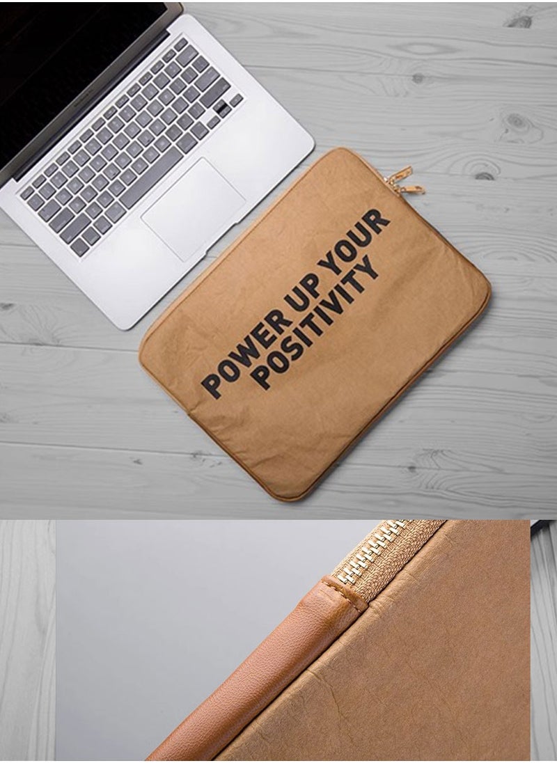 JML - 14 inch 13.3 laptop liner kraft paper computer bag retro original simple letters literary lightweight and thin - Image 1