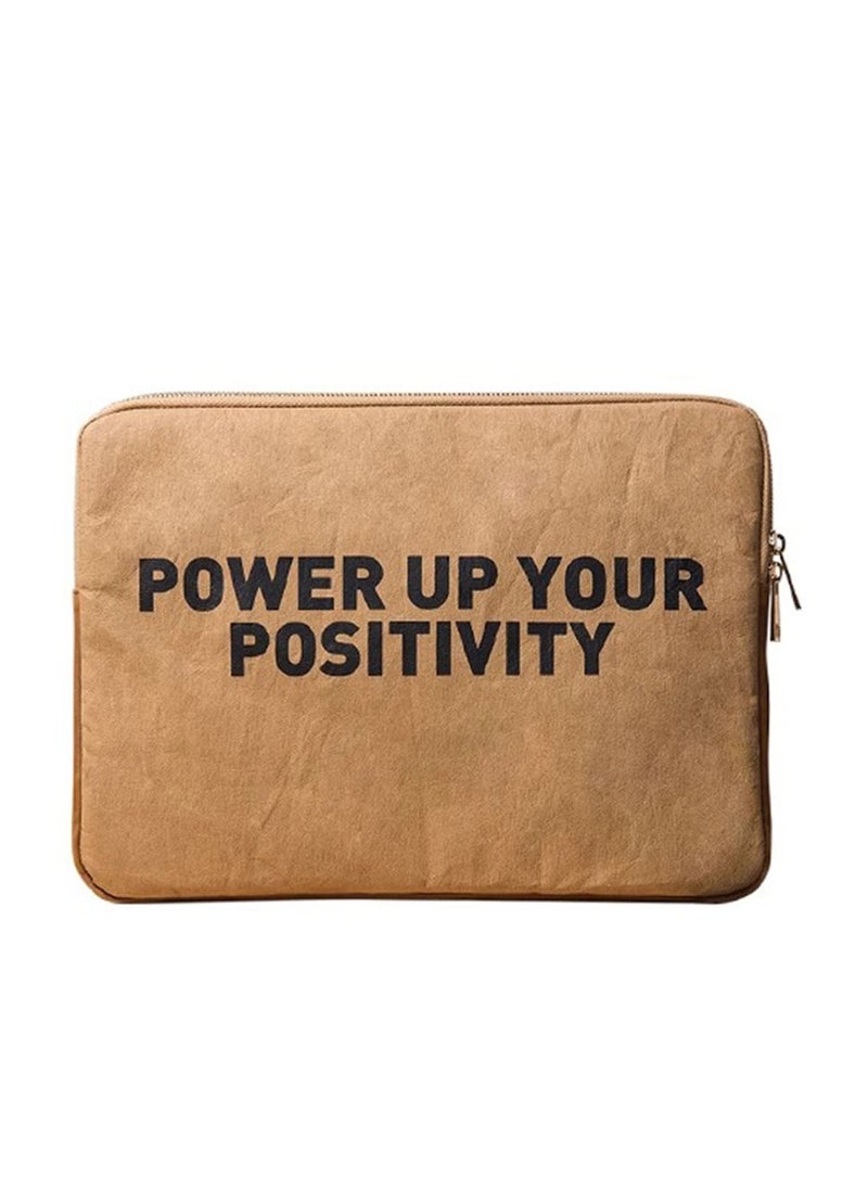 JML - 14 inch 13.3 laptop liner kraft paper computer bag retro original simple letters literary lightweight and thin - Image 1
