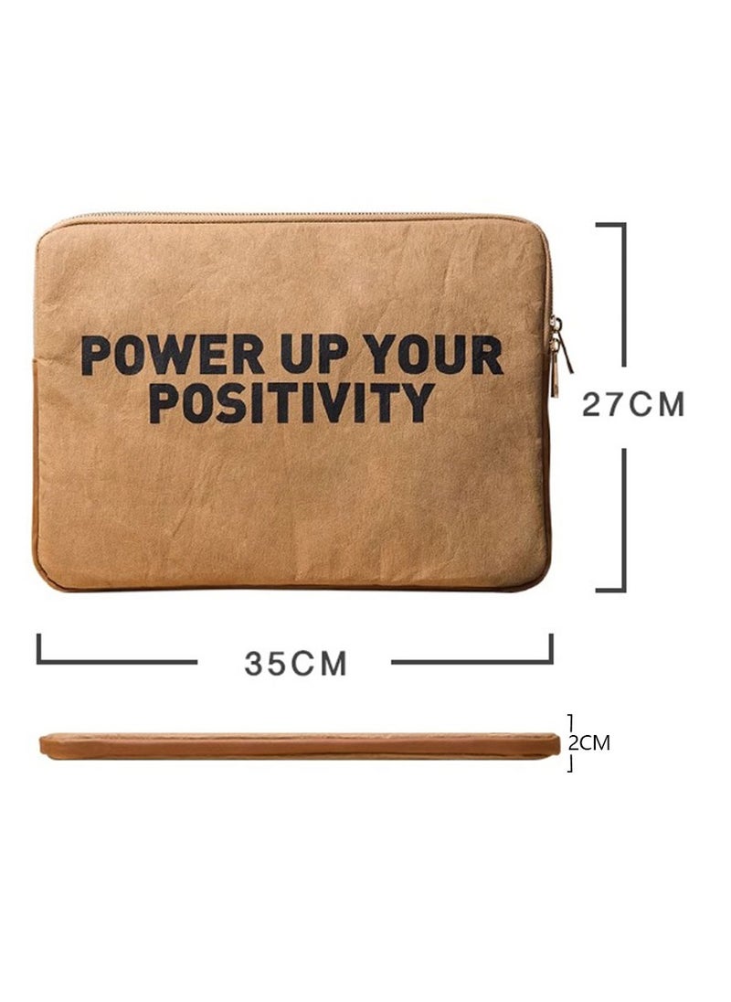 JML - 14 inch 13.3 laptop liner kraft paper computer bag retro original simple letters literary lightweight and thin - Image 1