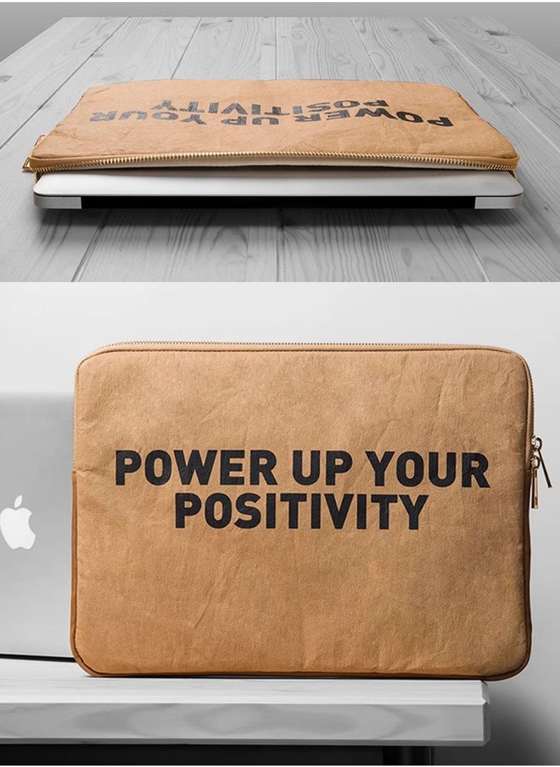 JML - 14 inch 13.3 laptop liner kraft paper computer bag retro original simple letters literary lightweight and thin - Image 1