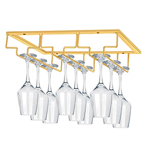 MOCOUM Under Cabinet Stemware Rack - Wire Wine Glass Holder with Storage for Cabinet, Kitchen, Bar - Image 2