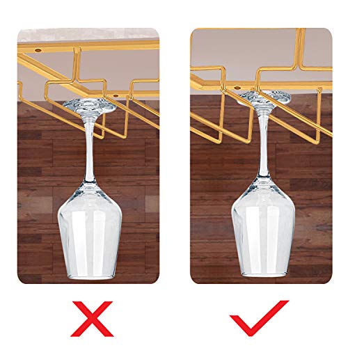 MOCOUM Under Cabinet Stemware Rack - Wire Wine Glass Holder with Storage for Cabinet, Kitchen, Bar - Image 4