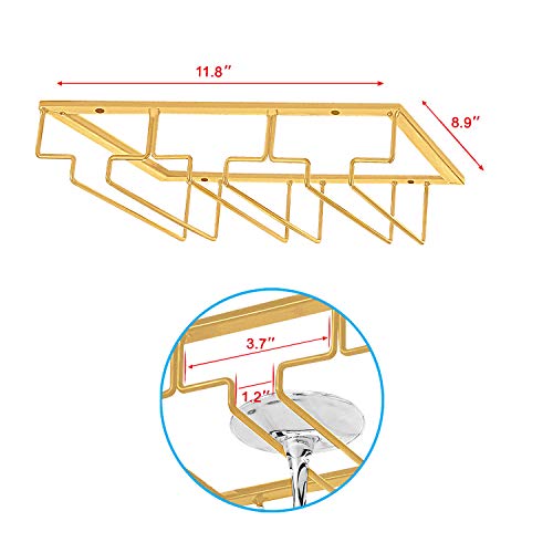 MOCOUM Under Cabinet Stemware Rack - Wire Wine Glass Holder with Storage for Cabinet, Kitchen, Bar - Image 3