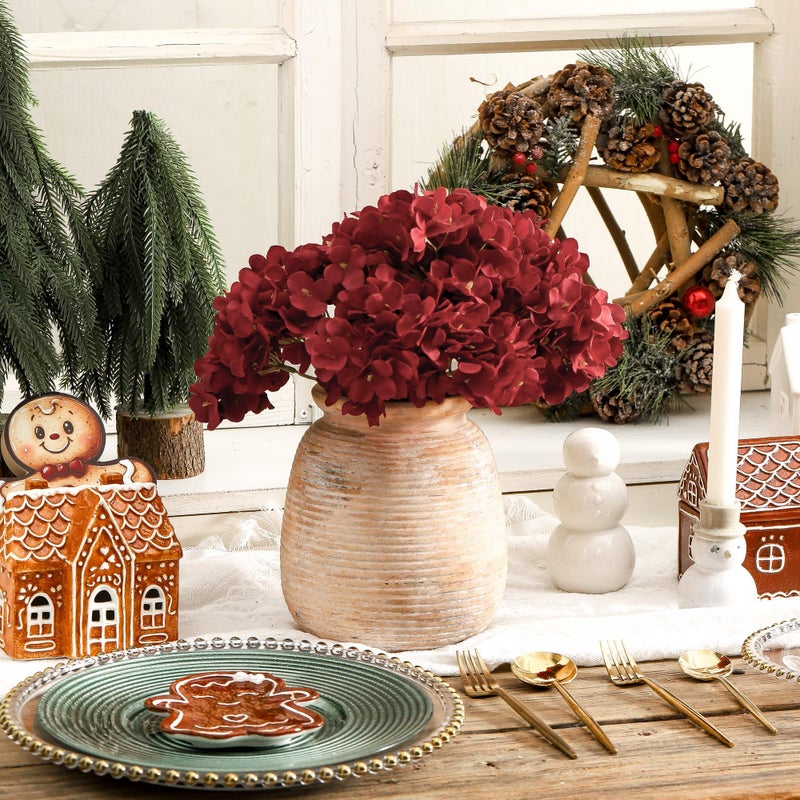 ooit Ceramic Flowers Rustic Vase, Neutral Pottery Farmhouse Vases Home Decor, 7.48" Terracotta Pampas Decorative Vase for Table Entryway Mantel Bookshelf Bedroon Bathroom Living Room - Image 4