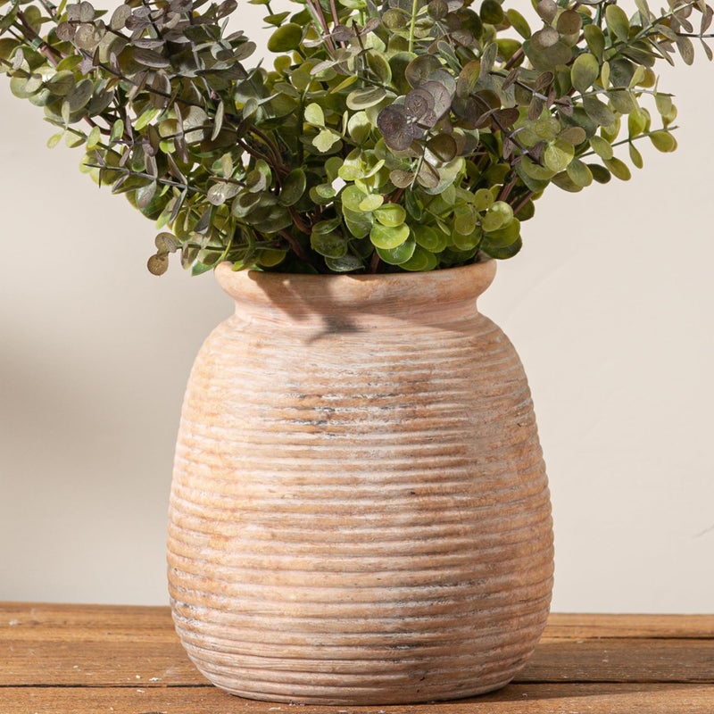 ooit Ceramic Flowers Rustic Vase, Neutral Pottery Farmhouse Vases Home Decor, 7.48" Terracotta Pampas Decorative Vase for Table Entryway Mantel Bookshelf Bedroon Bathroom Living Room - Image 1