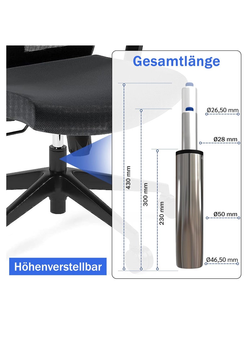 Generic Office Chair, Gas Spring, Gas Lift for Office Chair, Swivel Chair, Stool, Bar Stool, 290-690 mm Length (430 mm Total Length, Chrome)  - Image 2