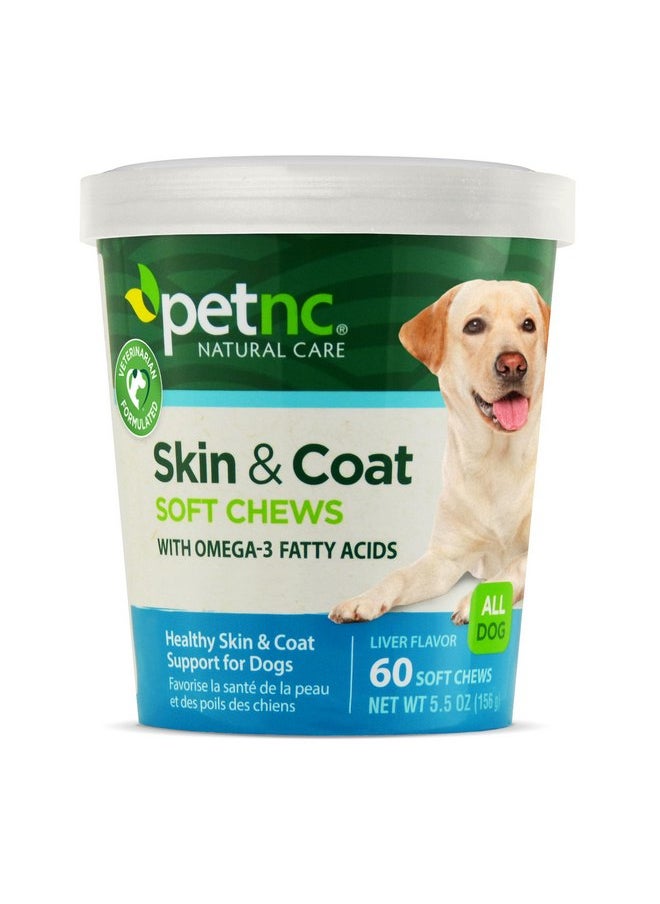 petnc NATURAL CARE - PetNC Natural Care Skin and Coat Soft Chews for Dogs, 60 Count - Image 1