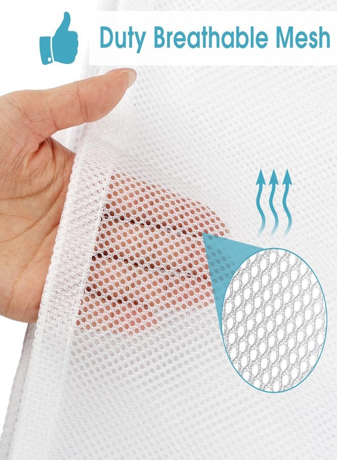 PEASUG 3 Pack Mesh Laundry Bags, 23 x 34 Inches Heavy Duty Mesh Laundry Bag, Large Laundry Drawstring Bag for College, Dorm, Travel, Family and Apartment Dwellers, White - Image 3