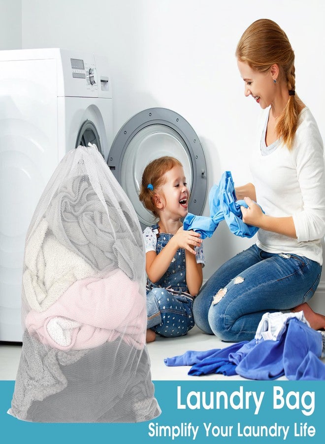 PEASUG 3 Pack Mesh Laundry Bags, 23 x 34 Inches Heavy Duty Mesh Laundry Bag, Large Laundry Drawstring Bag for College, Dorm, Travel, Family and Apartment Dwellers, White - Image 5