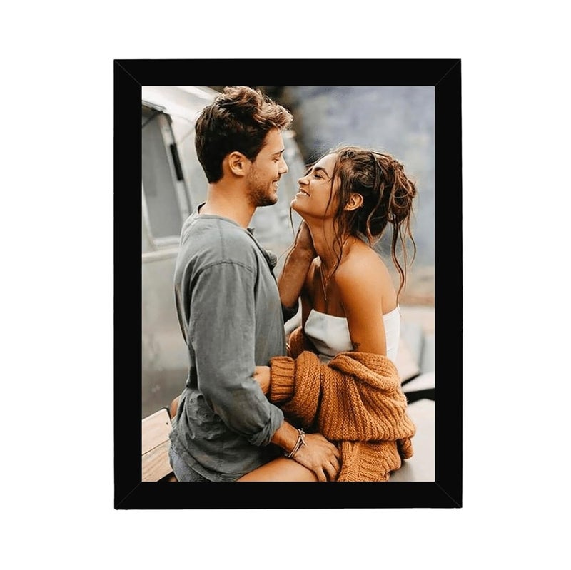 Khush Enterprise Customized Couple Photo Frame for Valentine Day Anniversary Personalized Photo Frame for Valentine Day Wall Photo Frame with Photo Upload Vertical 6x8 Inch - Image 1