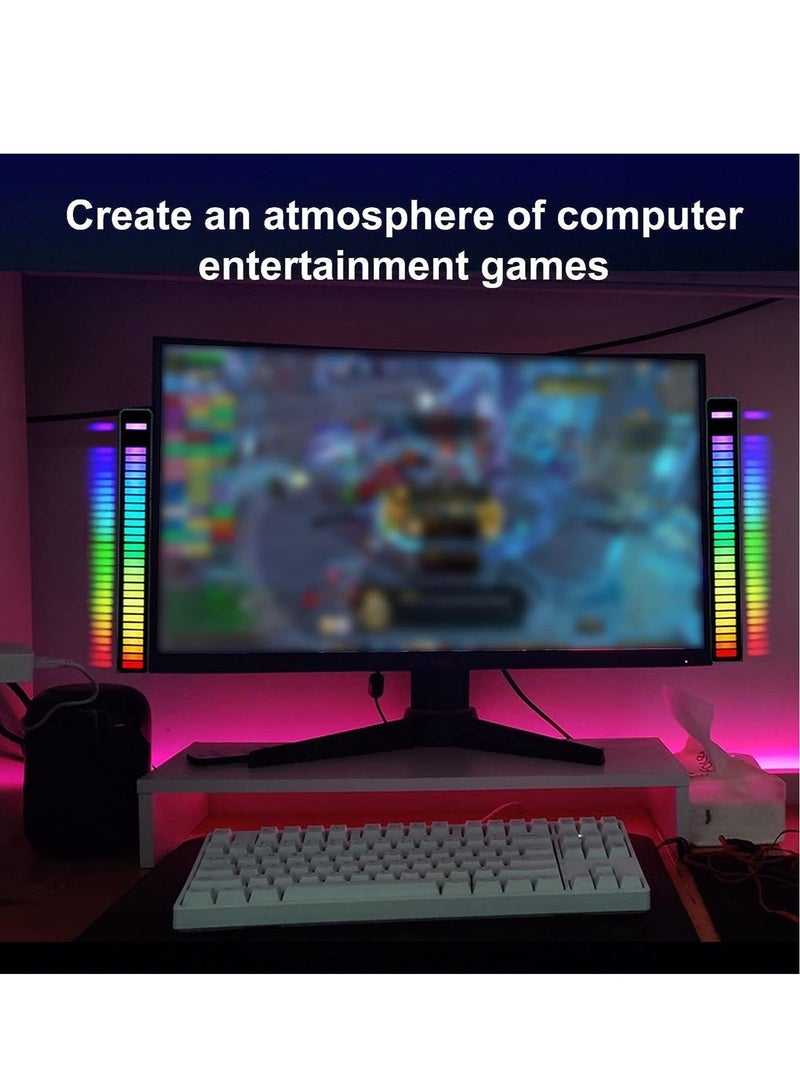 Raxoom D08-RGB Smart LED Light Bars Car Sound Control Rhythm Light RGB Voice-Activated Music Atmosphere Lights Tube with 32 LED 18 Colors Built-in Battary 32 Bit for Car Gaming PC TV Room - Image 3