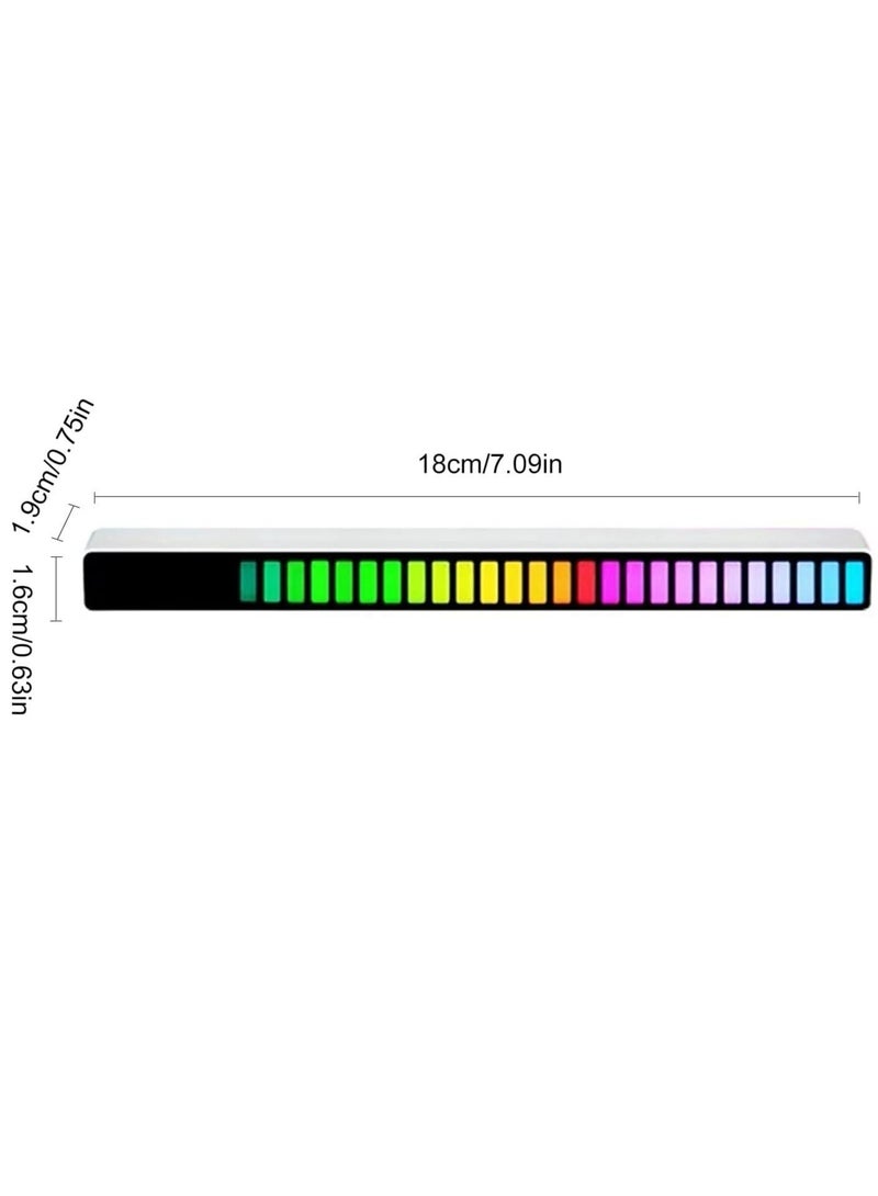 Raxoom D08-RGB Smart LED Light Bars Car Sound Control Rhythm Light RGB Voice-Activated Music Atmosphere Lights Tube with 32 LED 18 Colors Built-in Battary 32 Bit for Car Gaming PC TV Room - Image 2
