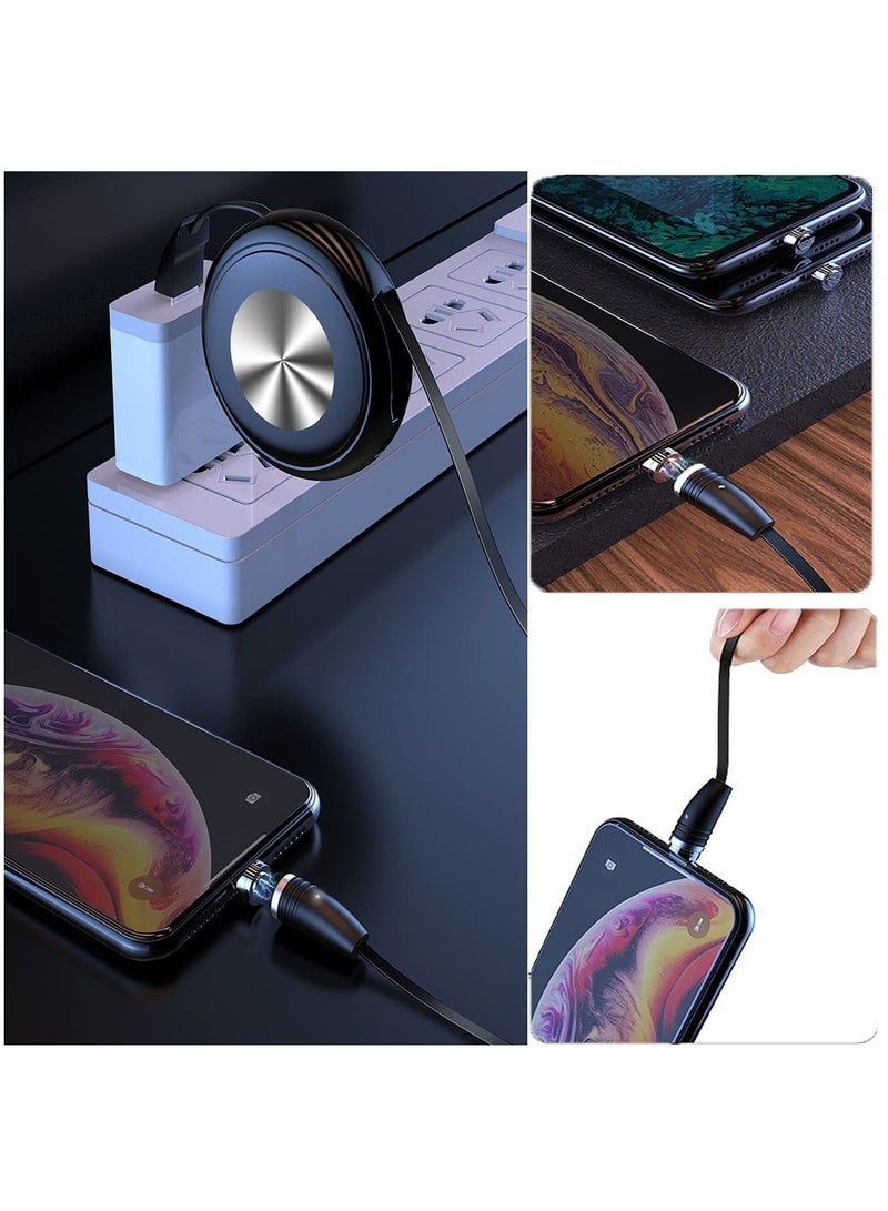 Y&D Magnetic Charging Cable, Multi 3 in 1 USB Cable with LED Light,5A Data Type C/Micro Charger Compatible Cell Phones and Tablets,3.3ft-Black, 3.3 feet - Image 3