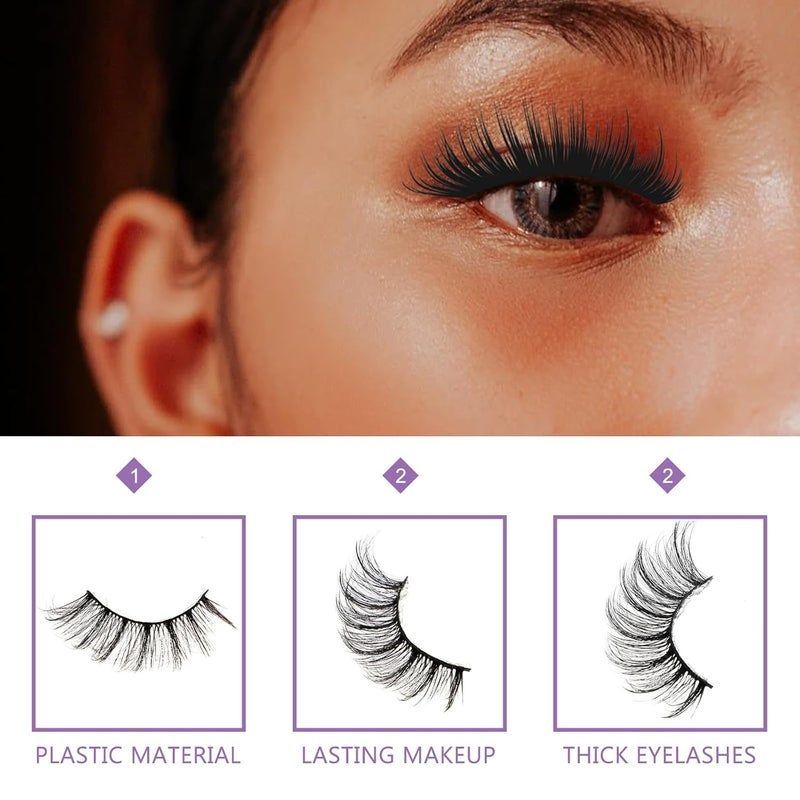 3d Natural False Eyelashes 20 Pairs Volume Realistic Strip Lashes for Cosmetics Beauty Makeup - Image 3