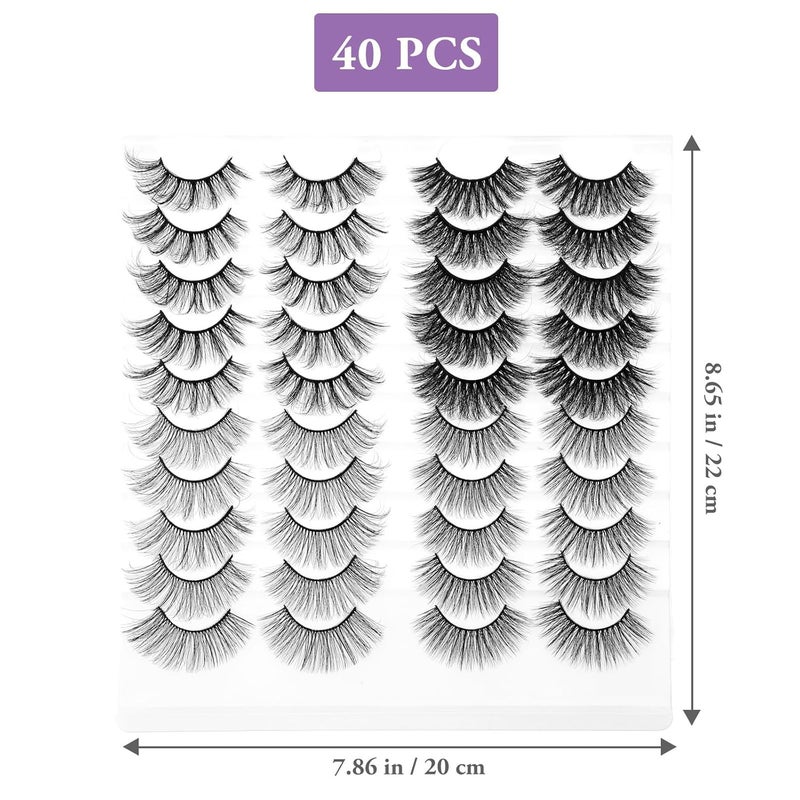3d Natural False Eyelashes 20 Pairs Volume Realistic Strip Lashes for Cosmetics Beauty Makeup - Image 2