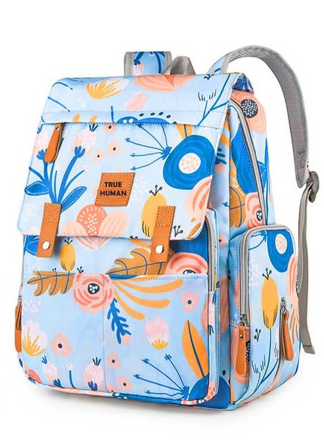 TRUE HUMAN multipurpose Floral Print Backpack, Padded Straps, Multiple Compartments,Large Capacity Fashion Bag for College Office - Image 1