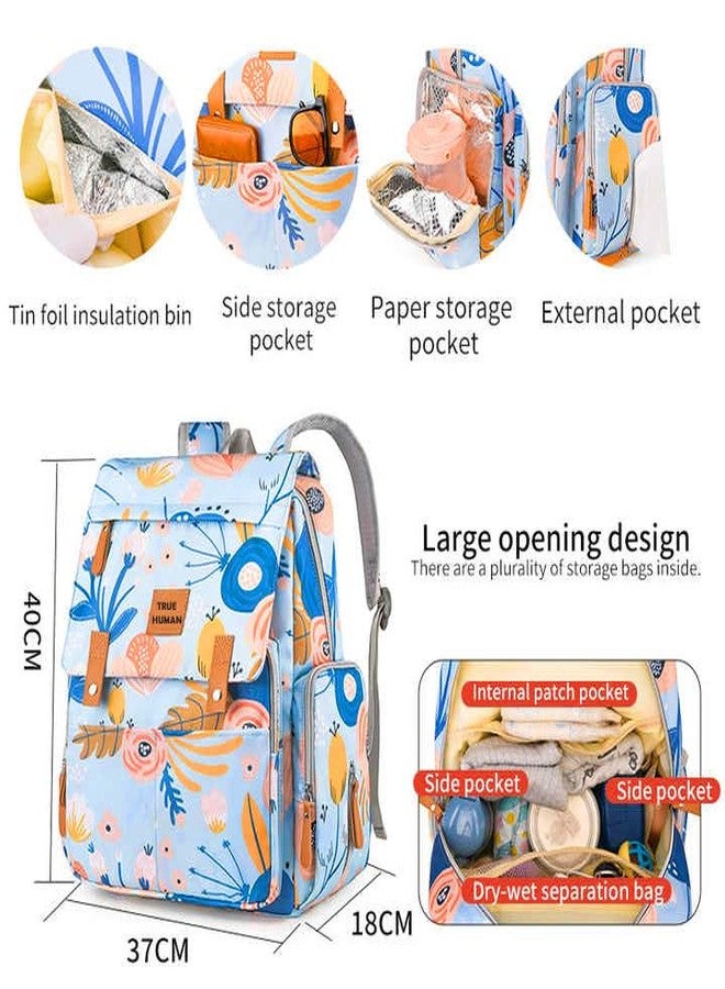 TRUE HUMAN multipurpose Floral Print Backpack, Padded Straps, Multiple Compartments,Large Capacity Fashion Bag for College Office - Image 3