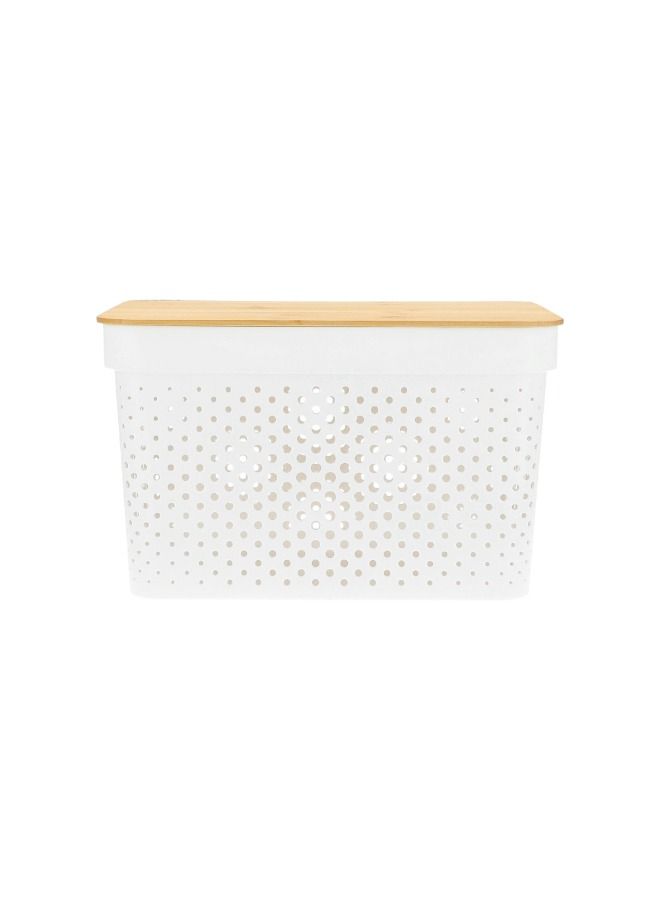 Storage Basket With Bamboo Lid - Image 3