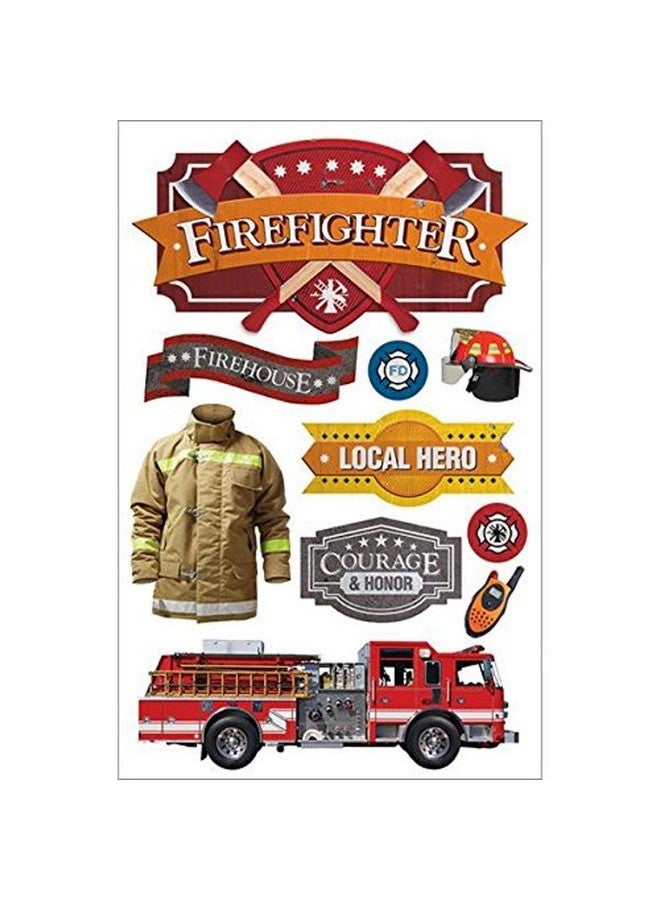 Paper House Productions Stdm-212E 3D Stickers, Firefighter