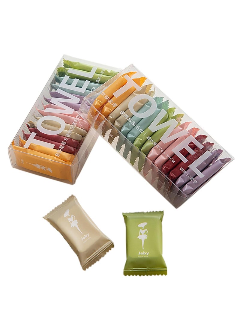 Portable Compressed Towel Tablets for Travel and Outdoor Activities, Soft Disposable Face Wipes, 28 Pack - Image 1