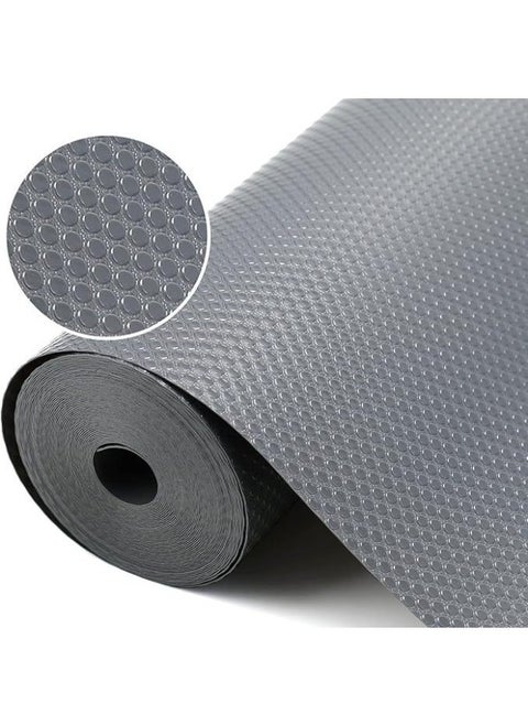 EVA Thickened Printed Table Mat Cabinet Mat Shoe Cabinet Drawer Moisture-proof Pad Paper Cuttable Kitchen Waterproof Oil-proof Pad-Color:Transparent Gray Flat Dots-Specifications:30*150cm