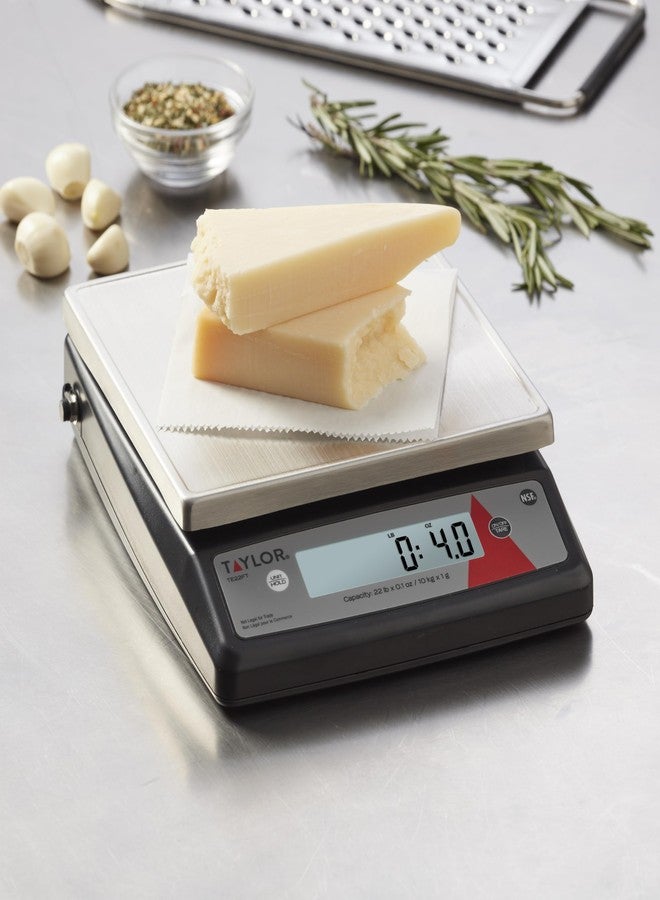 Taylor TE22FT 22-Pound Digital Portion Control Scale, Food Scale for Precise Weight Measuring and Portion Control, Tare and Hold Function, NSF, Stainless Steel Platform - Image 3