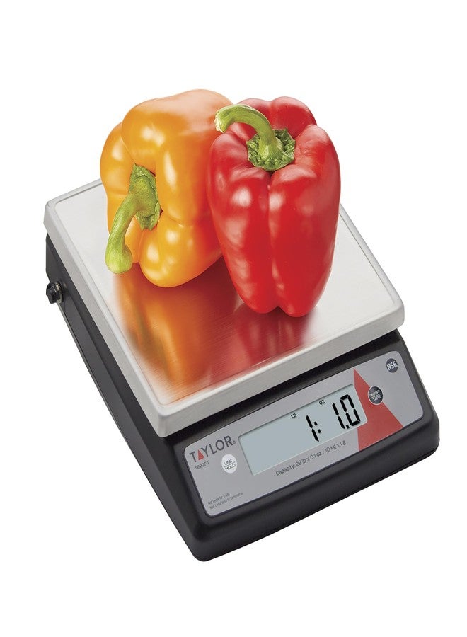 Taylor TE22FT 22-Pound Digital Portion Control Scale, Food Scale for Precise Weight Measuring and Portion Control, Tare and Hold Function, NSF, Stainless Steel Platform - Image 4