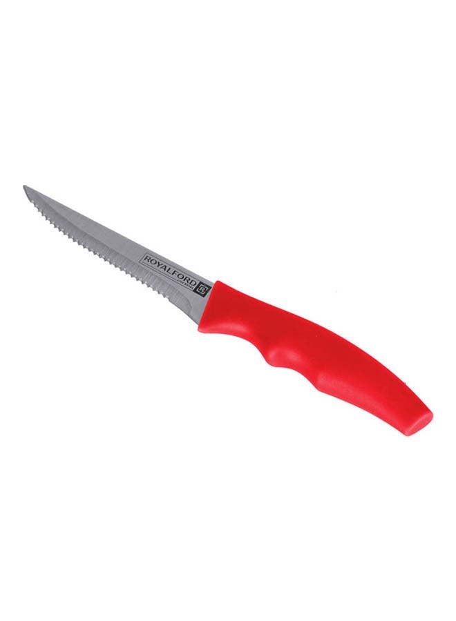 Royalford 3-Piece Steak Knife Set And Teeth Blade Red 12.5cm - Image 2