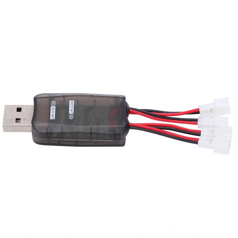 شاحن بطارية USB بأربع قنوات إخراج مستقلة يعمل بمجرد التوصيل - شاحن بطاريات الليثيوم مع 4 مؤشرات LED لطرازات سيارات RC والقوارب والطائرات ببطاريات LiPO و Li-HV - Image 2