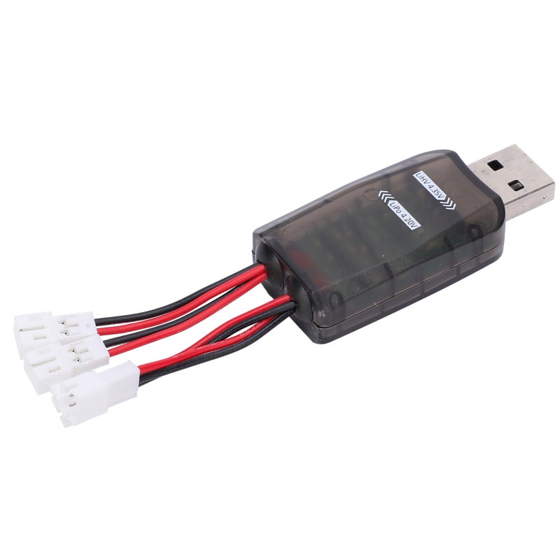 شاحن بطارية USB بأربع قنوات إخراج مستقلة يعمل بمجرد التوصيل - شاحن بطاريات الليثيوم مع 4 مؤشرات LED لطرازات سيارات RC والقوارب والطائرات ببطاريات LiPO و Li-HV - Image 4