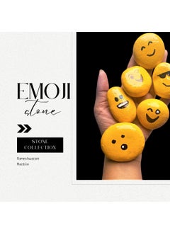 R&M RM Set of 6 Painted Beach Stone Emoji Fairy Garden Decorations | Lucky Charm Stones for Friends and Family | Handcrafted Rock Art for Indoor & Outdoor Decor | Unique Gift for Special Occasions  - Image 4