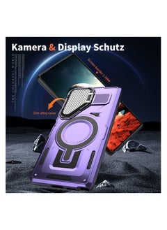 جولدن ماسك جولدن ماسك لهاتف سامسونج جالاكسي اس 23 الترا (Samsung Galaxy S23 Ultra) جراب حافظة مع حماية للكاميرا، مع حافظة مغناطيسية قوية مع حامل (بنفسجى)  - Image 2