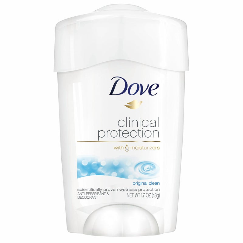 Dove Clinical Protection Antiperspirant Deodorant For Sweat and Odor Protection Original Clean Antiperspirant For Women Made With 1/4 Moisturizers 1.7 oz - Image 1