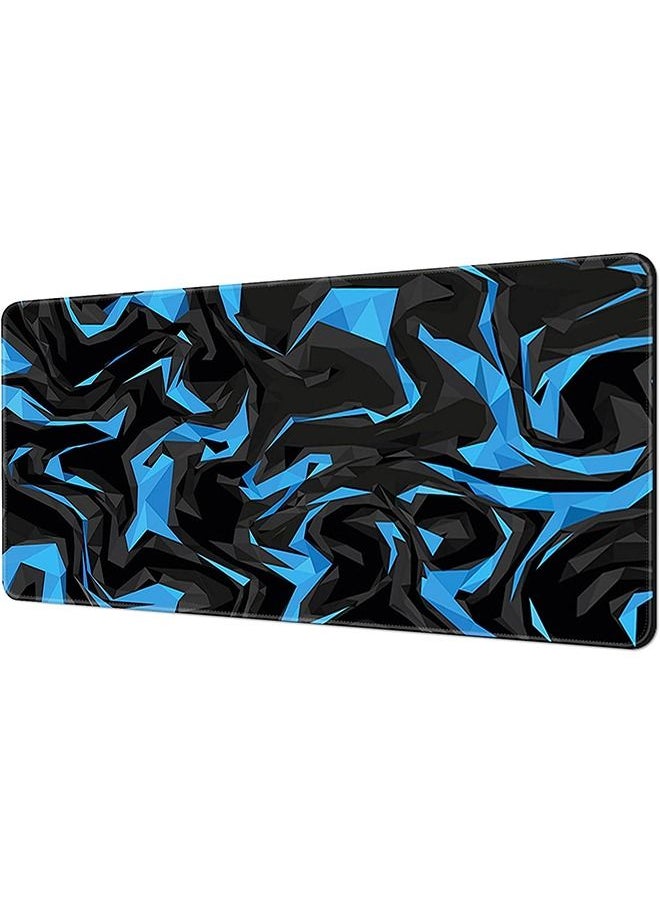 Large Mouse Pad Extended Gaming Mouse Pad Non-Slip Rubber Base Mouse pad Office Desk Mat Desk Pad Smooth Cloth Surface Keyboard Mouse Pads for Computers (800 * 300 * 3mm）,Blue Shards