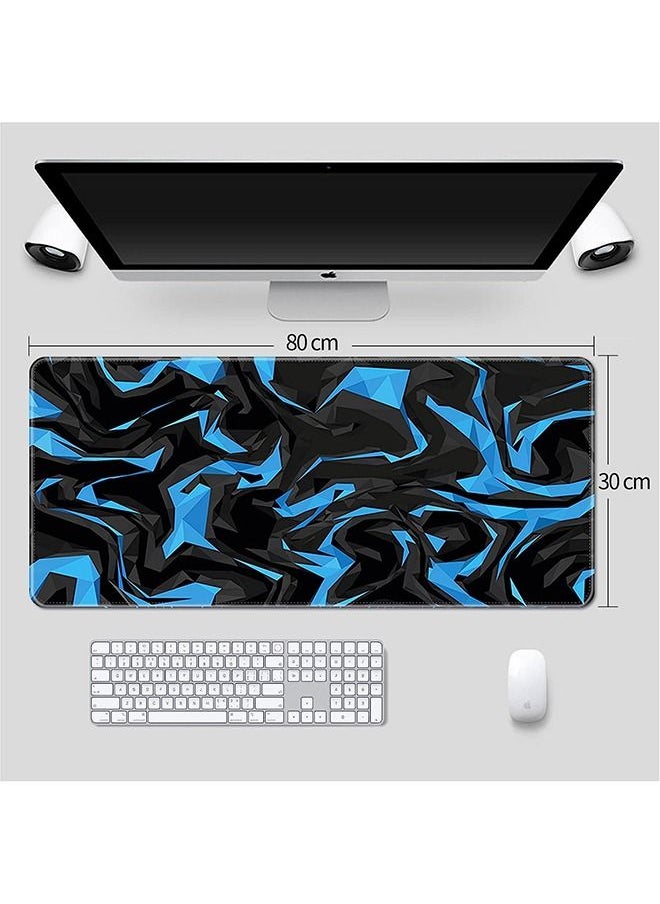 Large Mouse Pad Extended Gaming Mouse Pad Non-Slip Rubber Base Mouse pad Office Desk Mat Desk Pad Smooth Cloth Surface Keyboard Mouse Pads for Computers (800 * 300 * 3mm）,Blue Shards