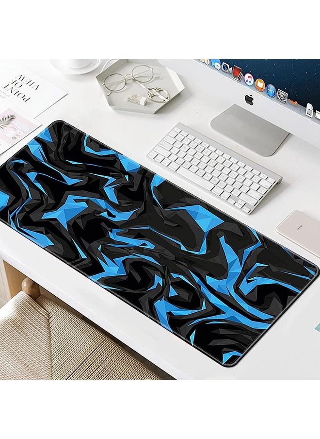 Large Mouse Pad Extended Gaming Mouse Pad Non-Slip Rubber Base Mouse pad Office Desk Mat Desk Pad Smooth Cloth Surface Keyboard Mouse Pads for Computers (800 * 300 * 3mm）,Blue Shards