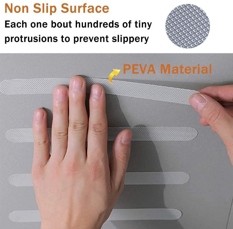 Primetan PEVA Safety Anti Slip Adhesive Shower Stickers Strips Treads with Scrape for Adults and Kids 50 Pieces - Image 3
