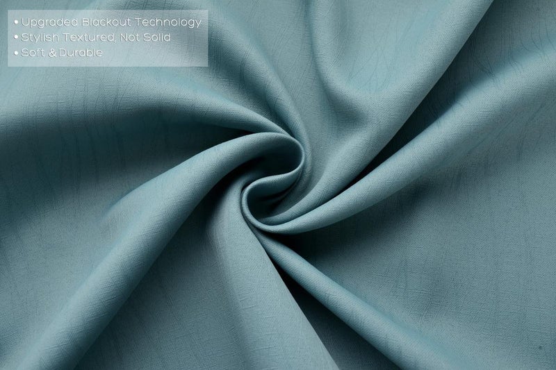 MIUCO Blackout Curtains Room Darkening Curtains Textured Grommet Window Curtains for Living Room 2 Panels 52x84 Inch Long Teal - Image 3