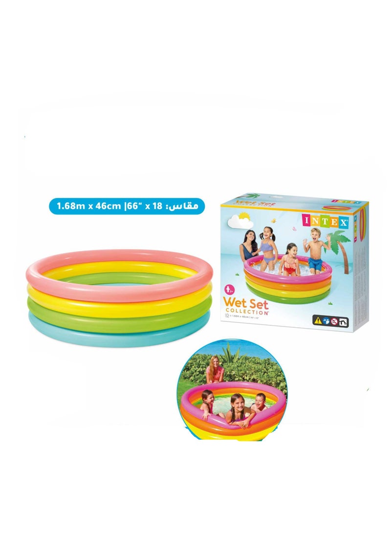 INTEX Inflatable Sunset Glow Kiddie Pool Multicolor 46x168cm