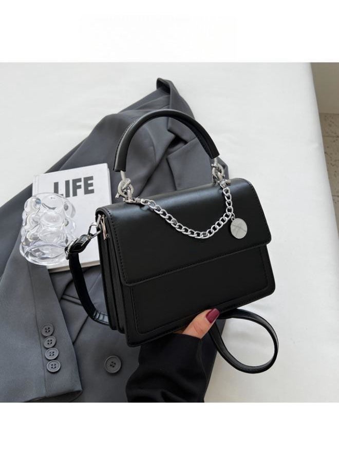 WAOKN - Women's Fashion Shoulder Bag, Ladies Simple Chain Crossbody Bag Sling Bag, Solid Color Handbag, Tote Bags，Carrying Bag, Gift Bag（Black) - Image 1