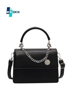 Women's Fashion Shoulder Bag, Ladies Simple Chain Crossbody Bag Sling Bag, Solid Color Handbag, Tote Bags，Carrying Bag, Gift Bag（Black)