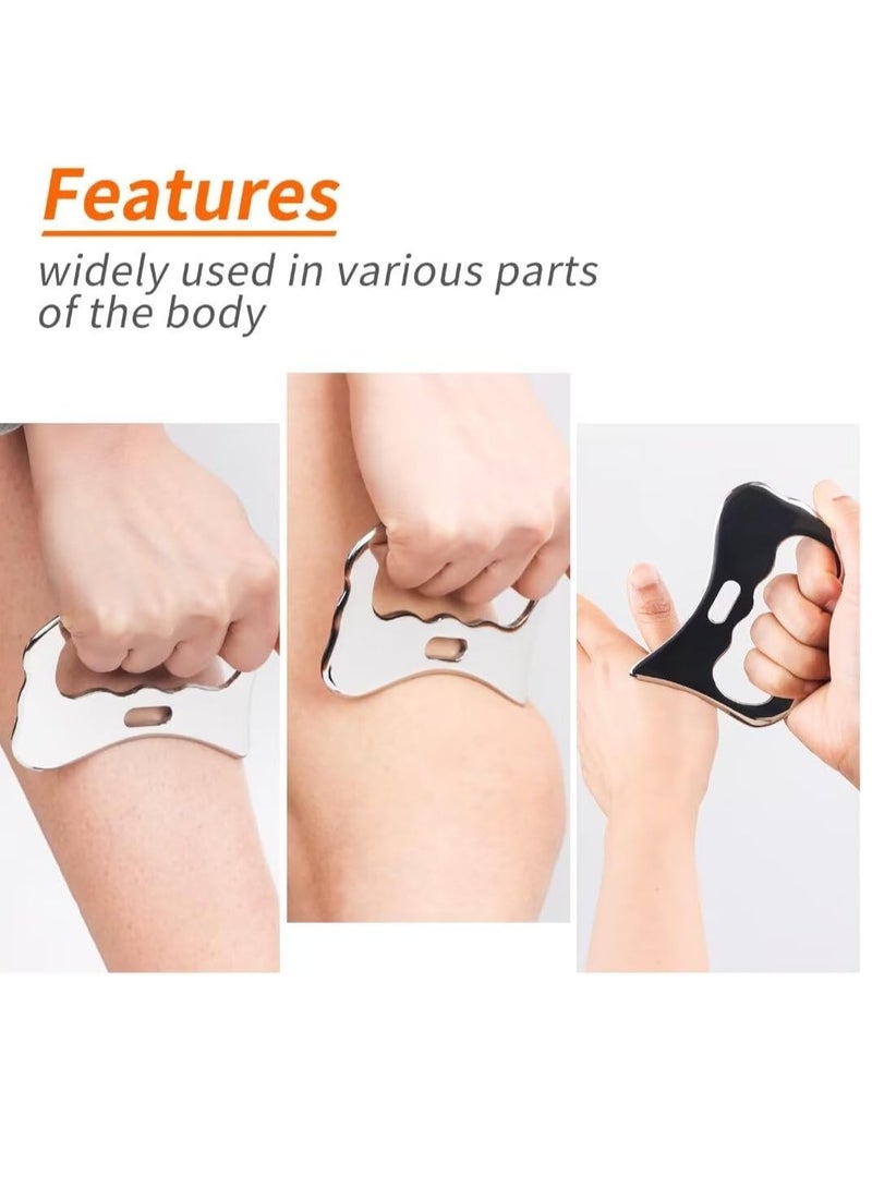 Loquat Guasha Massage Tool, Grade Stainless Steel Scraping Tool for Soft Tissue Upgrade Physical Therapy Stuff,Used for Back, Legs, Arms,Neck,Shoulder, Gua sha Tool - Image 4